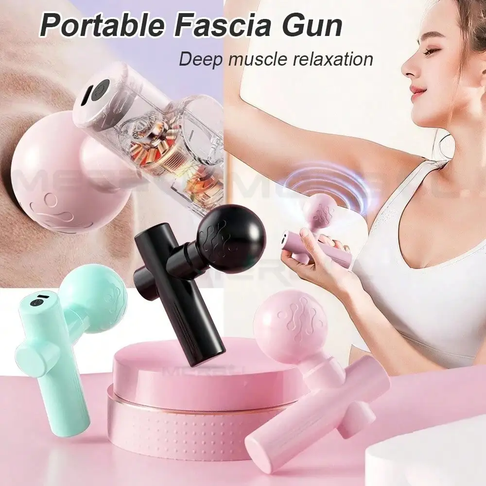 Vibration Massage Gun - ปืนนวดขนาดเล็ก 2026 เครื่องนวดฟาสเชีย บรรเทาอาการปวดกล้ามเนื้อ ปืนนวดแบบสั่น พกพาสะดวก