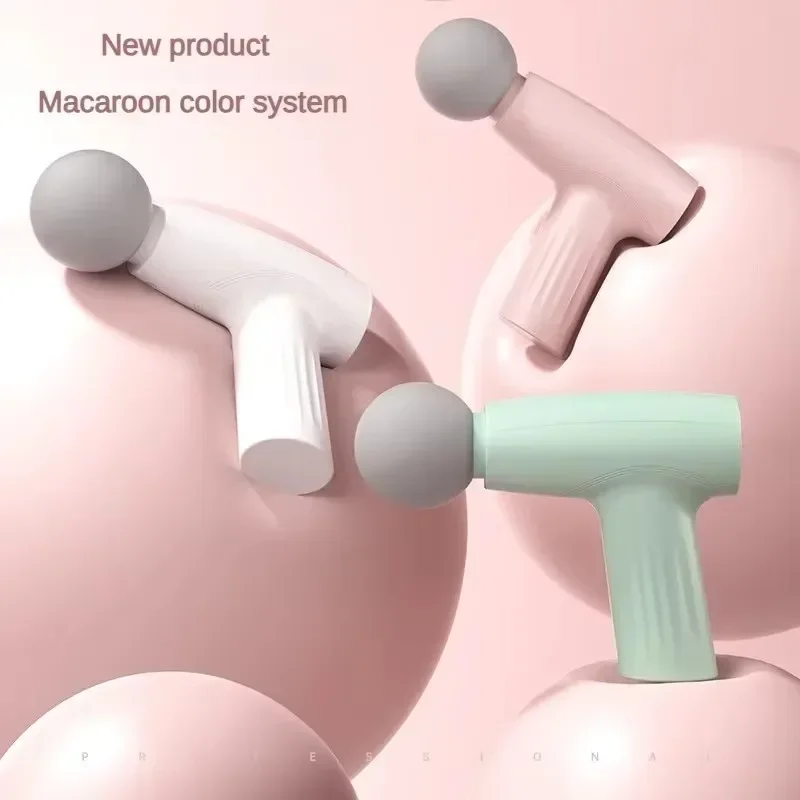 Vibration Massage Gun - กล้ามเนื้อมินินวดสีชมพูปืนเนื้อเยื่อลึกมือถือปืนนวดบําบัดปืน Fascia ปืนนวดนวดมือถือเนื้อเยื่อลึก