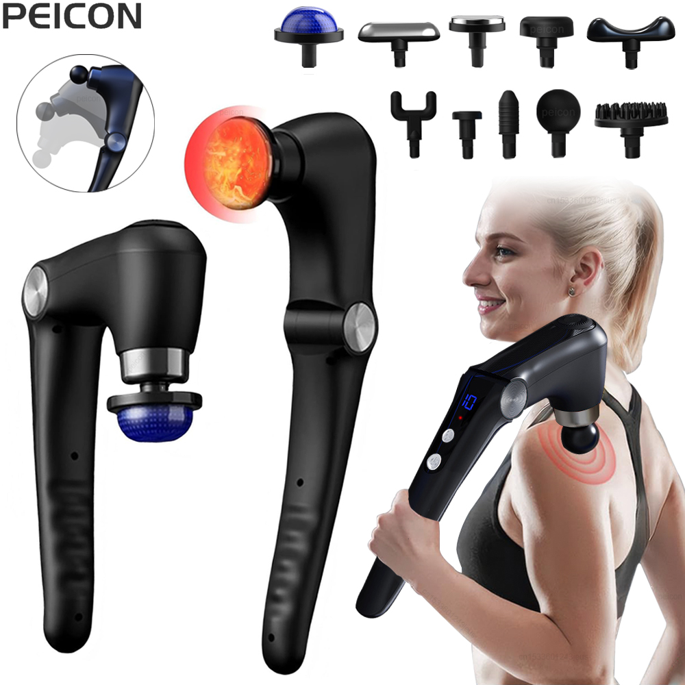Vibration Massage Gun - Fascia นวดปืนเครื่องนวดไหล่เครื่องนวดกล้ามเนื้อไฟฟ้าปืนความถี่สูงกลับเอวคอนวดตัวพร้อมที่จับ