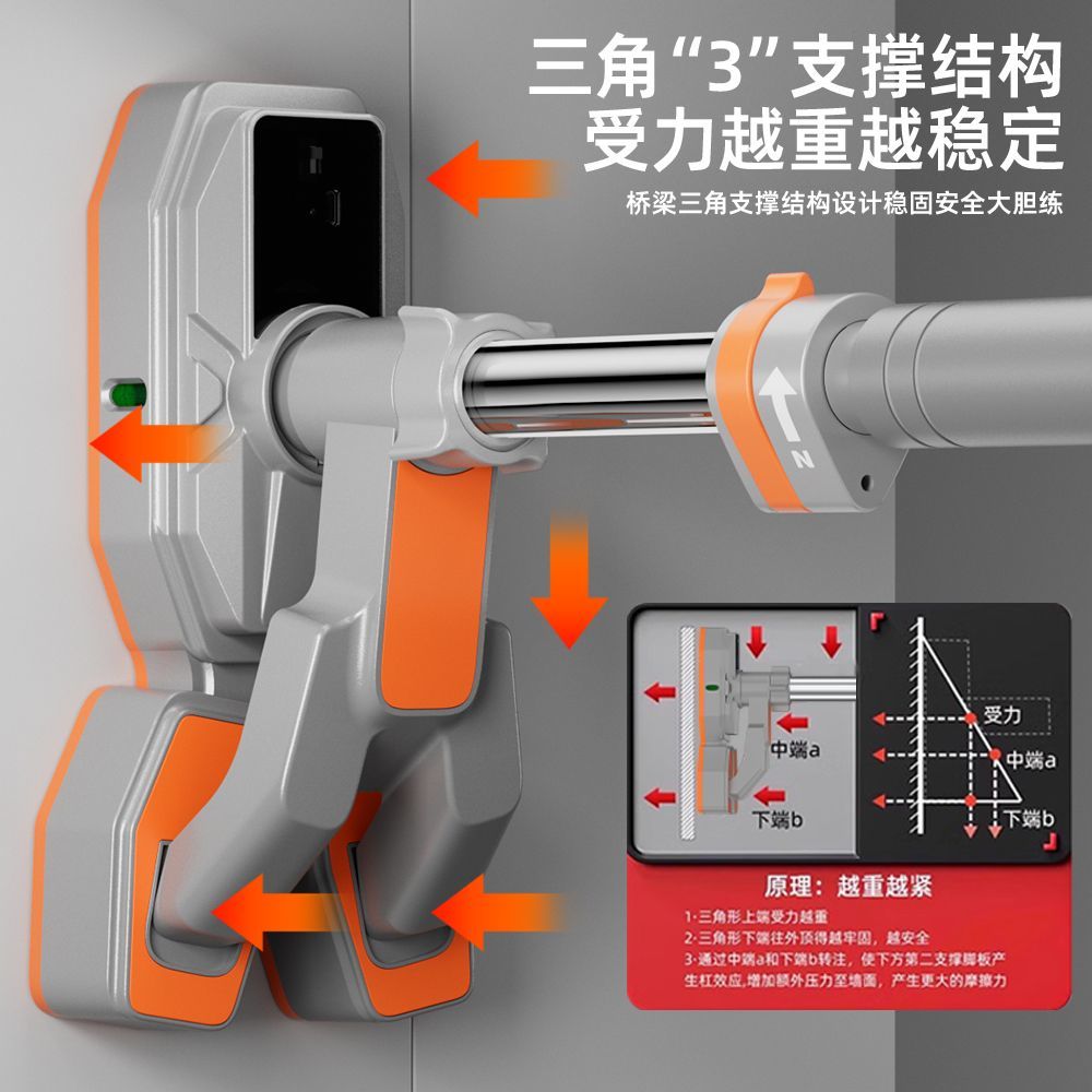 Pull Up Bar Doorframe - ราวโหนแนวนอนสำหรับใช้ในบ้าน อุปกรณ์ดึงข้อสำหรับติดตั้งบนกรอบประตู ราวเดี่ยวสำหรับผู้ใหญ่ อุปกรณ์ออกกำลังกายในบ้าน ไม่ต้องเจาะ