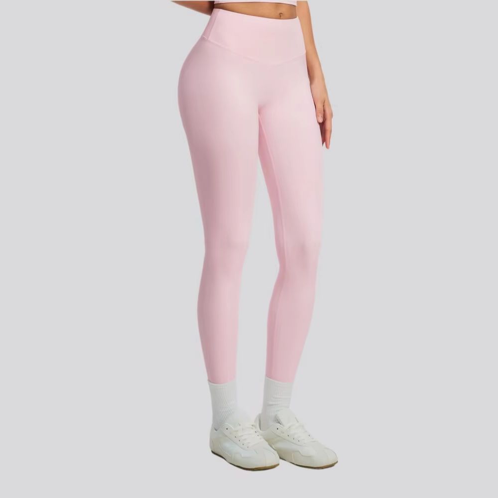 Yoga Fitness Gym - กางเกงโยคะสีพื้นสำหรับผู้หญิง เอวสูง กางเกงออกกำลังกาย ระบายอากาศ ยืดหยุ่น เหมาะสำหรับวิ่งและออกกำลังกาย