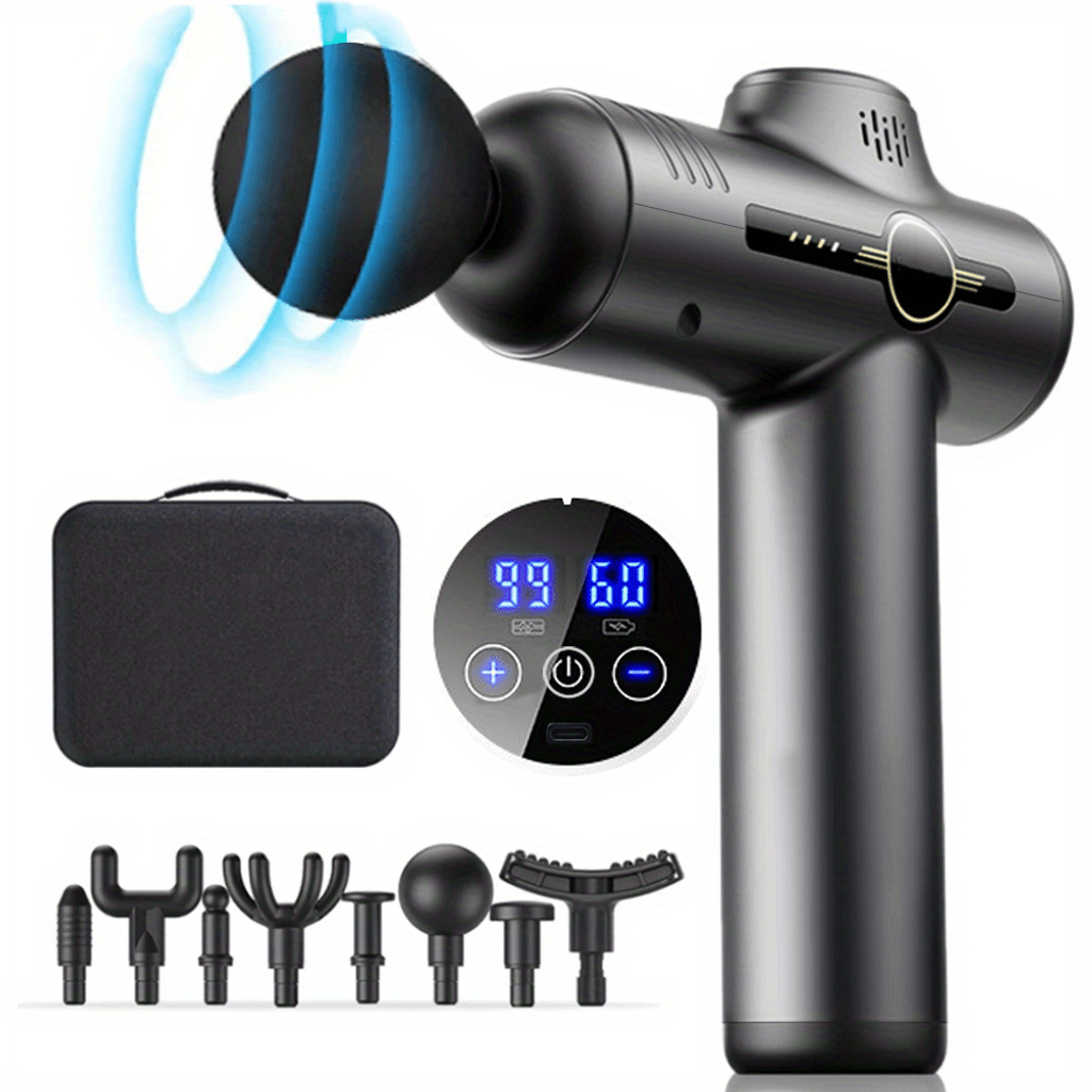 Vibration Massage Gun - 99 ระดับนวดปืน Fascia กล้ามเนื้อลึกผ่อนคลาย Body คอนวดไฟฟ้าอุปกรณ์ฟิตเนสลดเสียงรบกวนชายหญิง