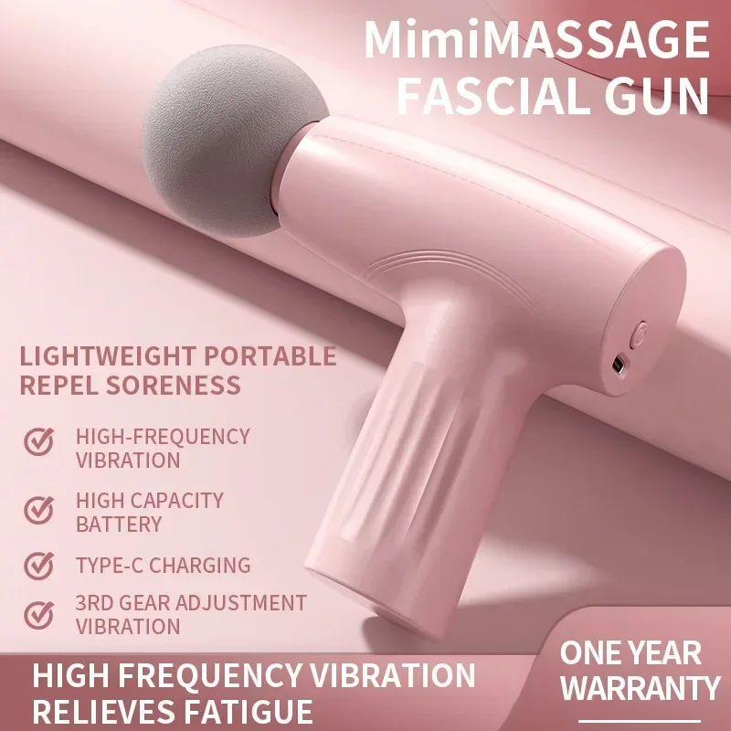 กล้ามเนื้อมินินวดสีชมพูปืนเนื้ - Vibration Massage Gun บทวิจารณ์และราคา