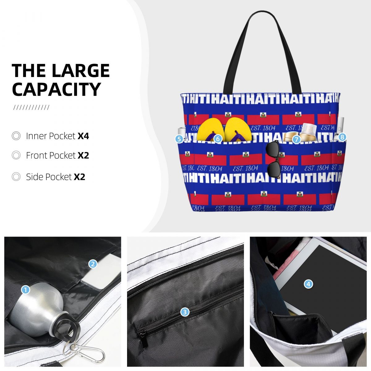 เฮติ EST. 1804 กระเป๋าโท้ทลายธ - Yoga Fitness Merch บทวิจารณ์และราคา
