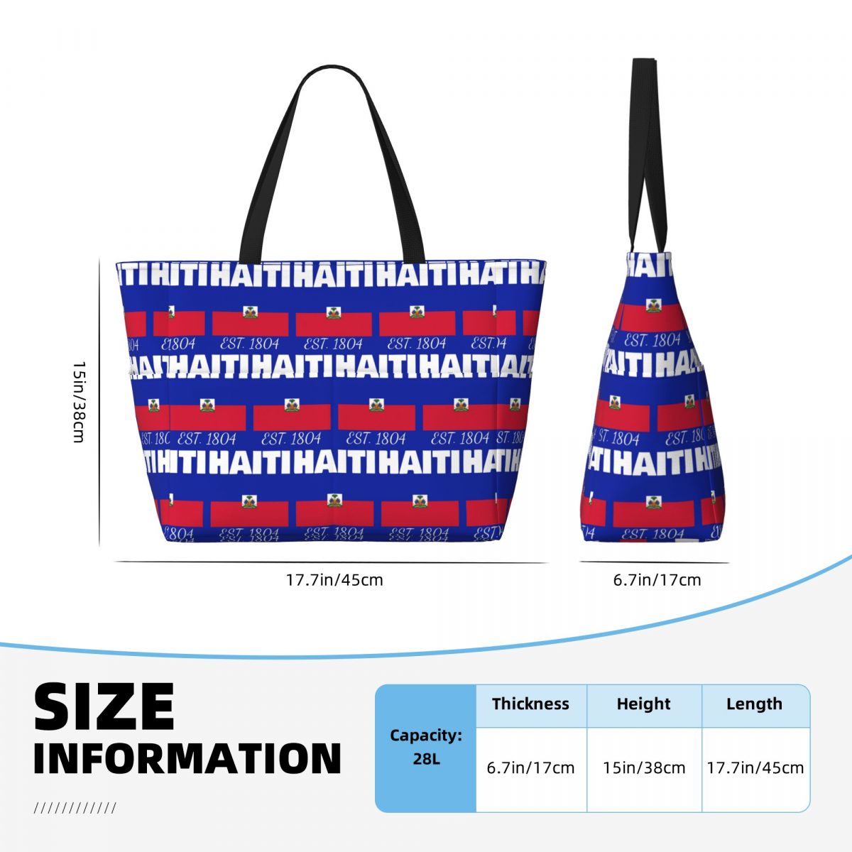เฮติ EST. 1804 กระเป๋าโท้ทลายธ - Yoga Fitness Merch บทวิจารณ์และราคา