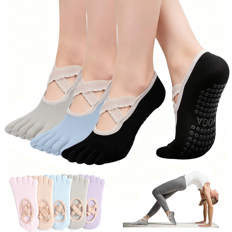 ถุงเท้าพิลาทิสกันลื่นสำหรับผู้ - Yoga Fitness Dance บทวิจารณ์และราคา