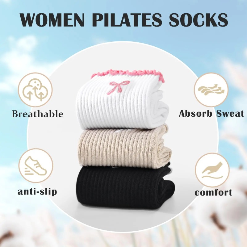 ถุงเท้าโยคะมืออาชีพ สายรัดผ้าฝ - Yoga Fitness Dance บทวิจารณ์และราคา