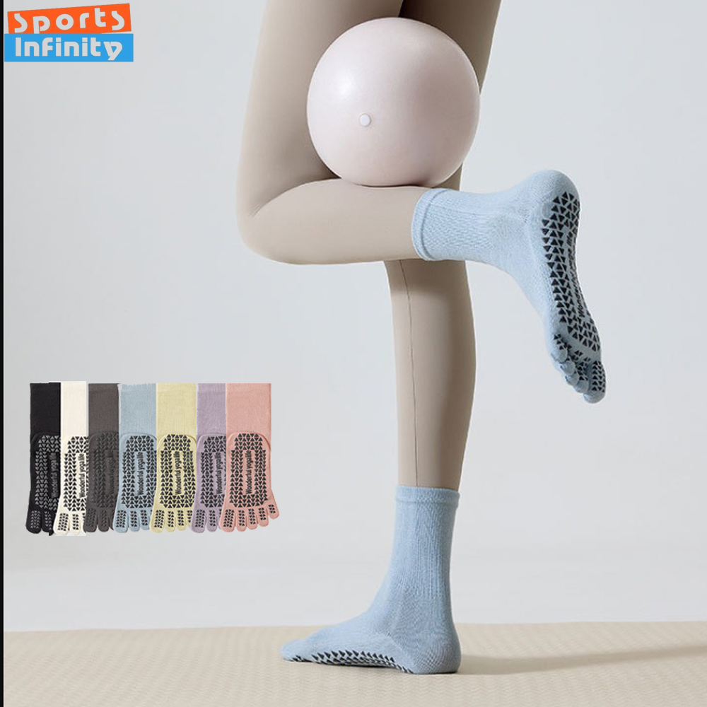 ถุงเท้าโยคะแบบห้านิ้วแยกนิ้ว ป - Yoga Fitness Dance บทวิจารณ์และราคา
