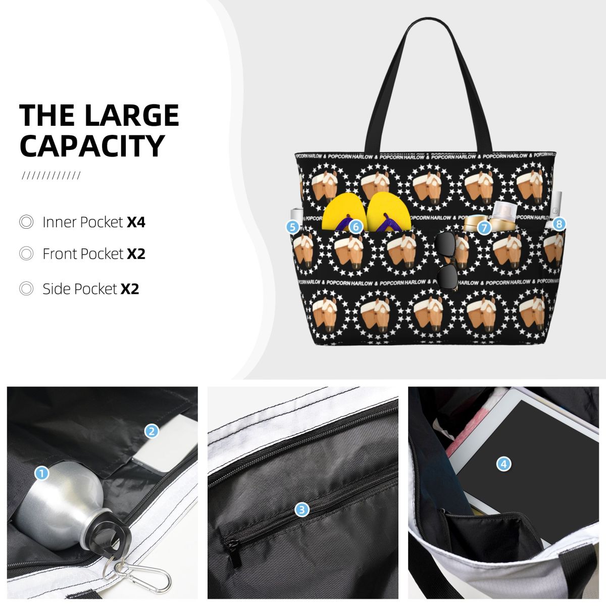 กระเป๋าโท้ท Harlow And Popcorn - Yoga Fitness Merch บทวิจารณ์และราคา