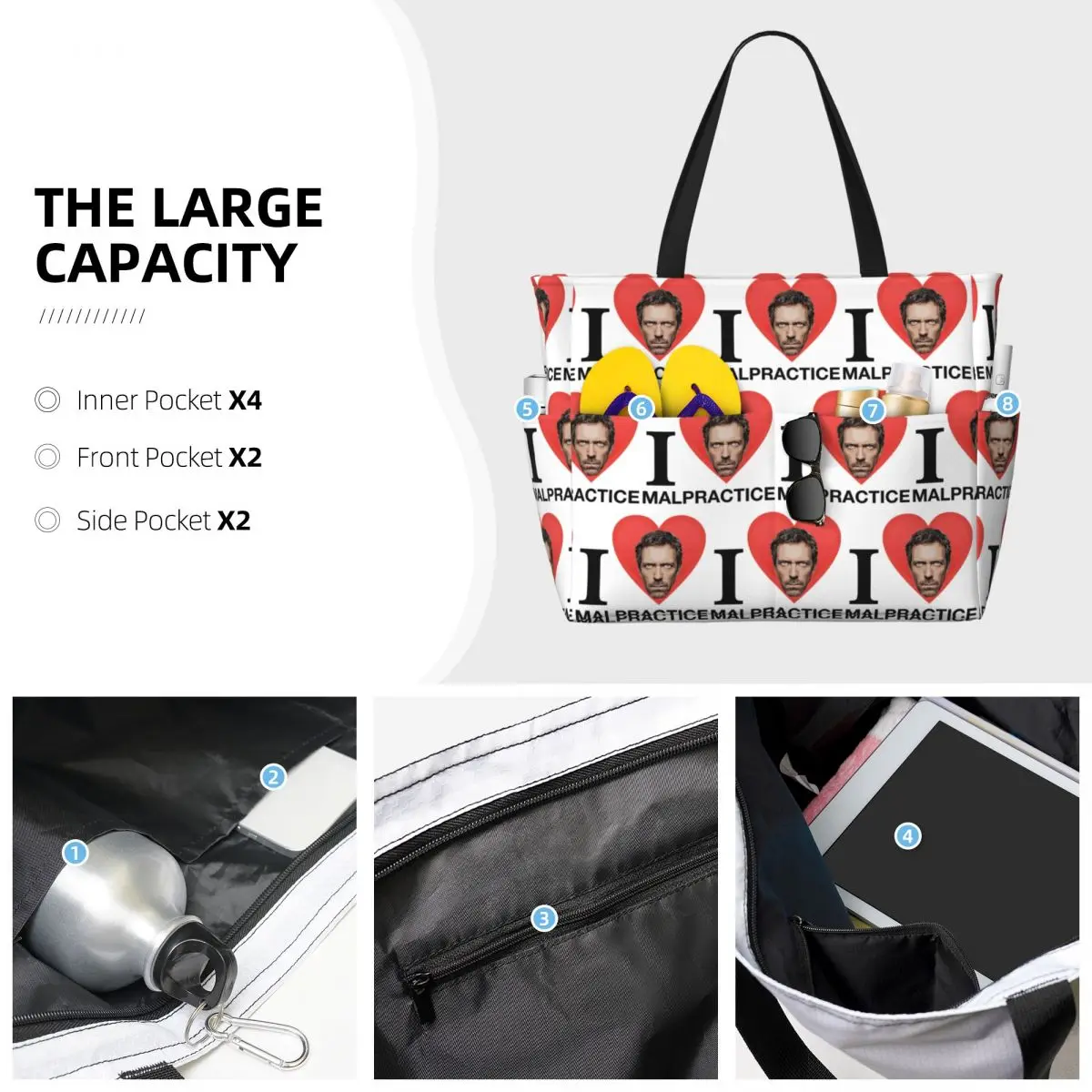 กระเป๋าโท้ทชายหาดลาย House MD  - Yoga Fitness Merch บทวิจารณ์และราคา