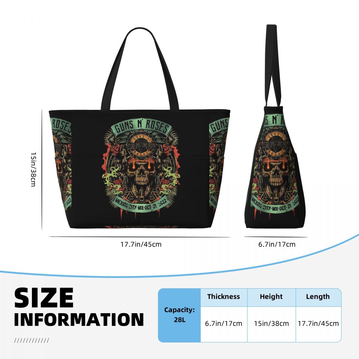 กระเป๋าโท้ทลายกันส์ แอนด์ โรสส - Yoga Fitness Merch บทวิจารณ์และราคา