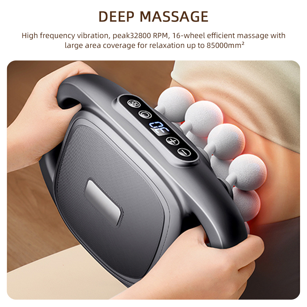 16 หัว Fascia ปืนการสั่นสะเทือ - Vibration Massage Gun บทวิจารณ์และราคา