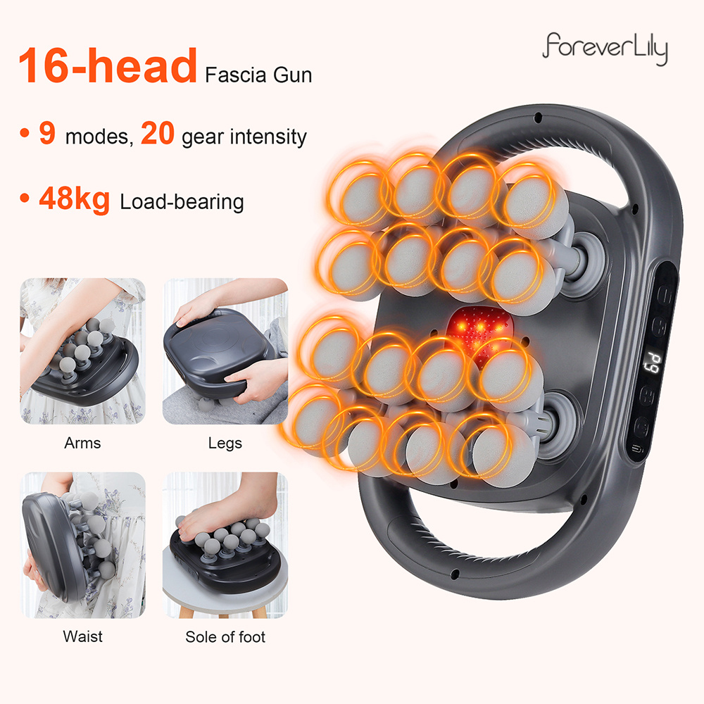 16 หัว Fascia ปืนการสั่นสะเทือ - Vibration Massage Gun บทวิจารณ์และราคา