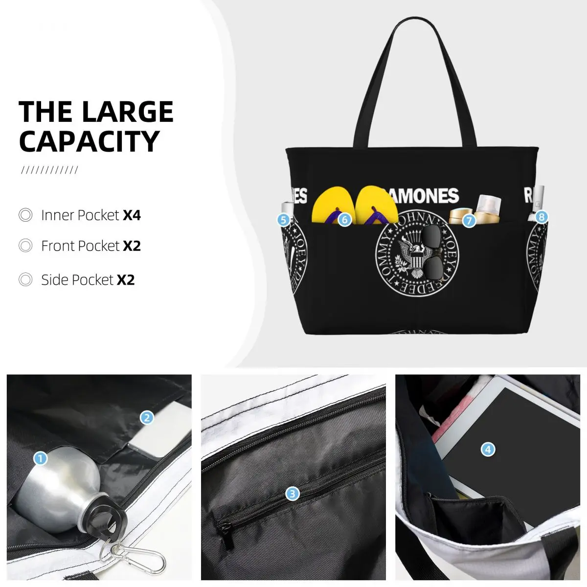 กระเป๋าโท้ทชายหาด The Ramone M - Yoga Fitness Merch บทวิจารณ์และราคา