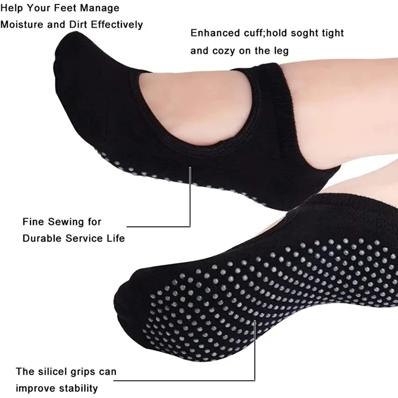 ถุงเท้าโยคะแบบไม่มีส้นกันลื่น  - Yoga Fitness Dance บทวิจารณ์และราคา